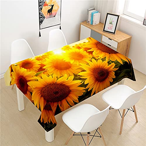 XXDD Beautiful sunflower tablecloth picnic table rectangular dining table cover Nordic style washable home table decoration tablecloth A8 150X210CM