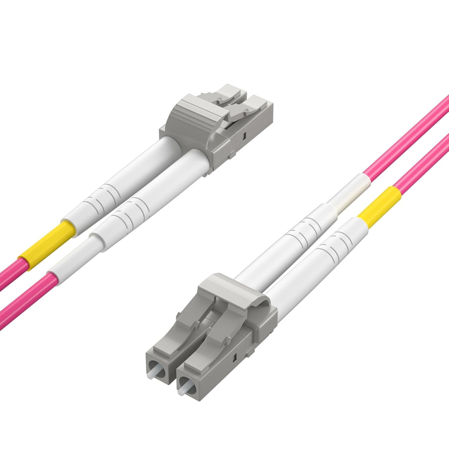 Kabel światłowodowy - LC do LC OM4 10 Gb/Gigabit wielomodowy złącze dupleksowe 50/125 μm LSZH przewód światłowodowy do transceivera SFP, 0,5 metra (1,6 stopy)