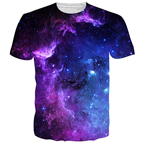 uideazone Mens 3D Nebula Star Cluster Crewneck T-Shirt Juniors Cool Tee...