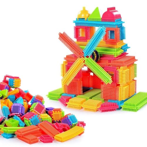 Teytoy 100Pcs Stickle Bricks Hedgehog Building Blocks Set for Toddlers & Kids Age 3+, Educational Sensory Toys for Brain Development & Preschool Cognition