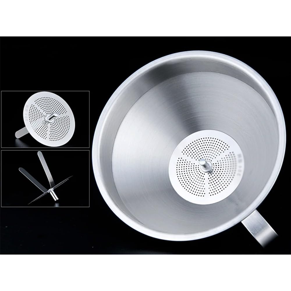 Embudo De Acero Inoxidable, Embudo For Líquidos De Aceite De Cocina, Embudo De Metal con Filtro Desmontable, Embudo De Boca Ancha For Enlatar Herramientas De Cocina, Plateado (Size : Mini Without Fil