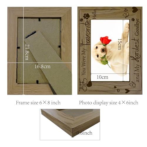 CREATCABIN Dog Memorial Picture Frame Pet Wood Photo Frames Engraved Display Wooden Tabletop Remembrance Picture Frame Dog Bereavement Sympathy Gifts for Hanging Wall Home Desk Decor 4x6Inch - Image 2