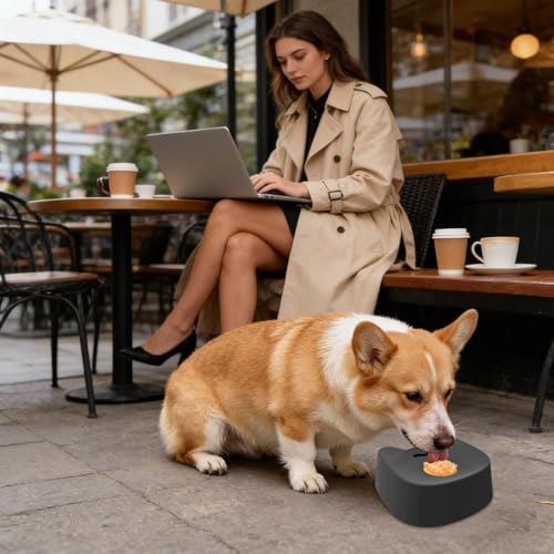 Leckmatte für Hunde, Mit rotierender Kugel, aus Silikon, rutschfest, langsamer Futterautomat | Langsamfresser-Napf für Welpen | für Camping, Zuhause, drinnen & draußen-3