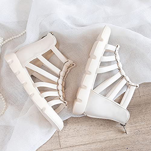 rismart Toddler Girls Gladiator Sandals Peep-Toe Cross Strappy Summer Shoes for Kids4