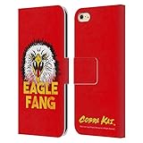 Producto oficial de Cobra Kai Head Case Designs Licenciado Oficialmente Cobra Kai Team Eagle Fang Arte Clave de la Temporada 4 Carcasa de Cuero Tipo Libro Compatible con Apple iPhone 6 / iPhone 6s