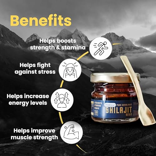 Image of Pure Himalayan Shilajit Resin 30g - Natural Energy Booster with 60% Fulvic Acid - Ayurvedic Health Supplement to Boost Testosterone, Increase Stamina & Strength, Reduce Stress - Net 30g