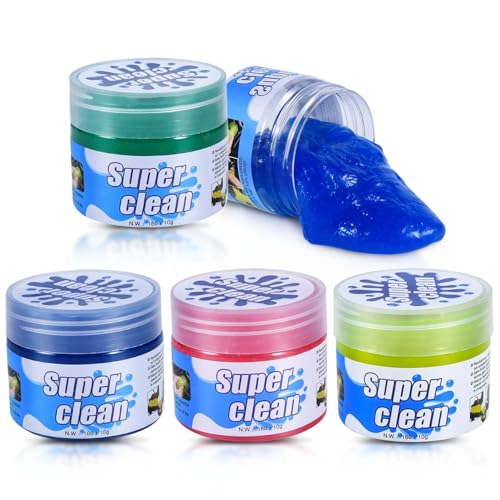 SenseYo 8 Pack Car Cleaning Gel Putty Slime Cleaner for Car Interior Detailing Keyboard Cleaner (Blue Pink Green Yellow)