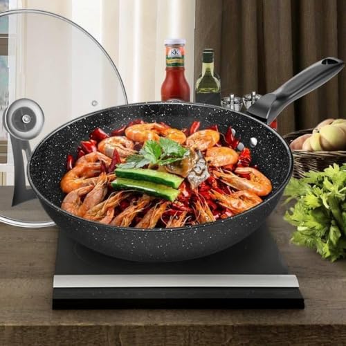 Wok con base plana antiadherente 28 cm recubrimiento granito miniatura 3