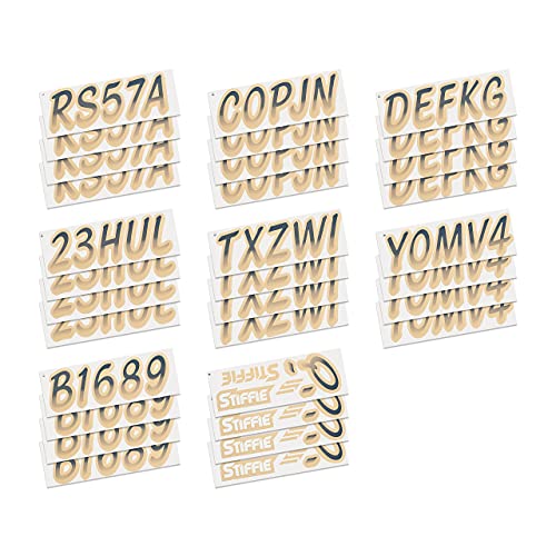 Image of STIFFIE Whipline Navy /Tan 3 inch Boat & PWC Registration Decals • Numbers Letters Stickers