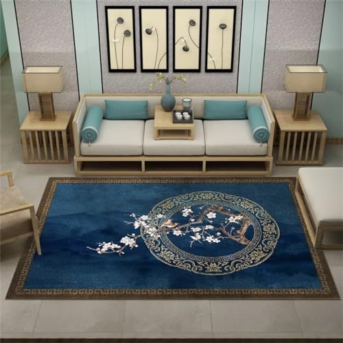 Tapis enfant garçon bleu 50x80 design oriental pas cher - 2