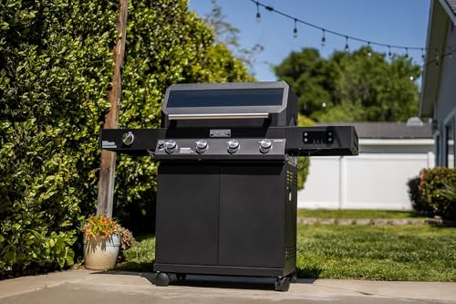 Image of Monument Grills Denali Series, 4-Burner Liquid Propane Gas Smart bbq Grill Denali 425 with Stainless Steel Smoke Box(2 Items)