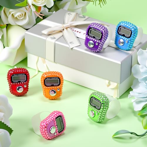 Image of Simgoing Electronic Finger Clicker Counter, Rhinestones Tally Tasbeeh Counter Gifts for Prayer Islamic Golf Counting Goods Lap Knitting Bling Accessories