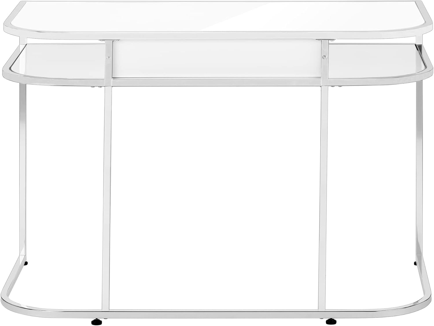 Monarch Specialties I 7520 Computer Desk, Home Office, Laptop, Storage Drawers, 48" L, Work, Metal, Laminate, White, Chrome, Contemporary, Modern