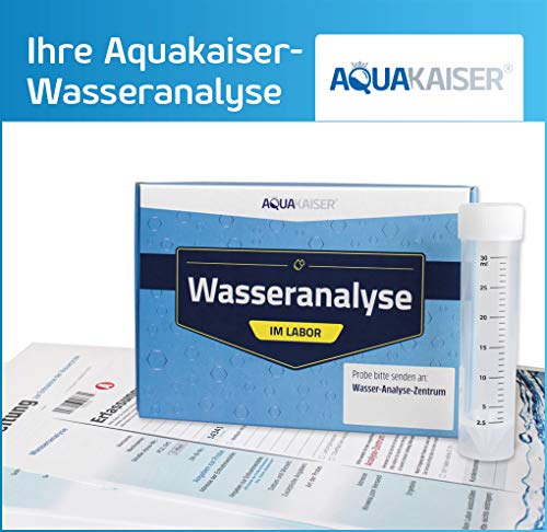 Aquakaiser 3-in-1 Wassertest für Trink- & Leitungswasser – Analyse im Labor auf 17 Testwerte – Probenahme-Set, inkl. Porto