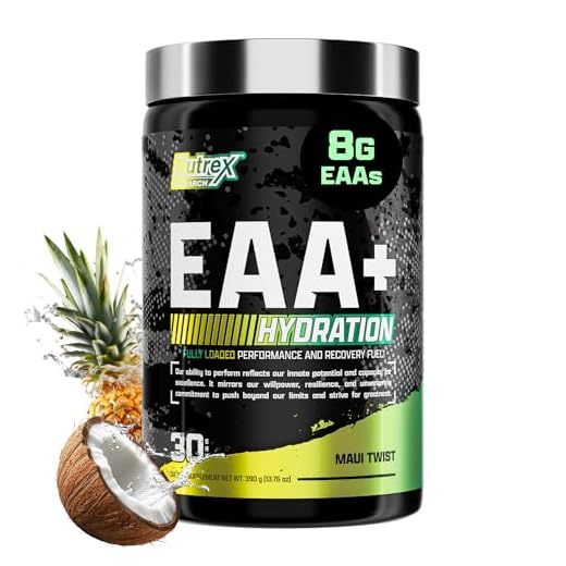 Nutrex Research EAA Hydration | EAAs + BCAAs Powder | Muscle Recovery, Strength, Muscle Building, Endurance | 8G Essential Amino Acids + Electrolytes | Maui Twist Flavor 30 Serving