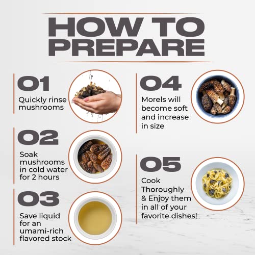 Naturaura - 4 Oz Of Premium Whole Large Gourmet Dried Morel Mushrooms (Morchella Conica) - Tasty, Healthy, Nutritious & Umami Rich Protein Substitute, Vegan, Keto Friendly, Gluten Free (3 - 4 Inches) #TOP4