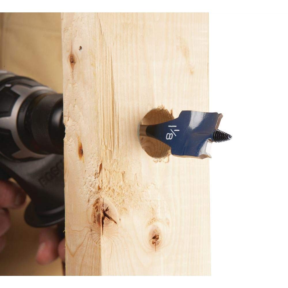 BOSCH Daredevil DSB5010 Standard Spaten-Bit-Set mit Vollkegelgewinde und Spurritze, Blau, 10-teilig