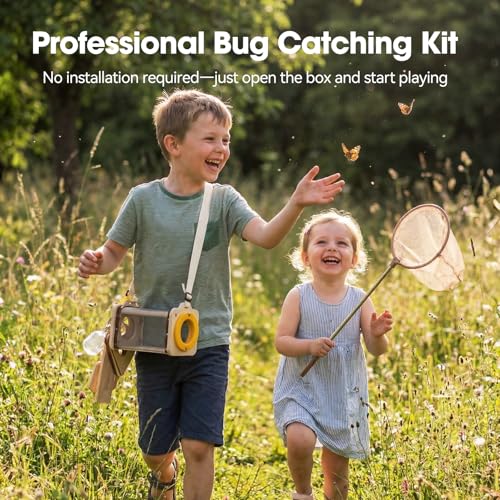 Bug Catcher Kit for Kids Explorer Kit, 10PCS Outdoor Bug Catching Kit with Magnifying Glass & Net, Adventure Set for Backyard & Camping, Fun Gift for Girls Boys