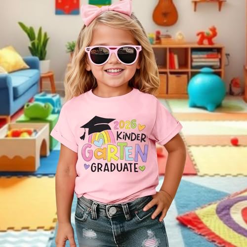 Image of Kindergarten Graduation Shirt for Girl: Last Day of School Shirt Kids 2026 Preschool Graduation Gift Tee Top