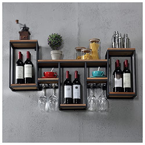 All Mounted Racks 41.7in Metal Hanging Rackith Glass Holder,OOD Shelves for Living Room Kitchen Decorative Display Rack