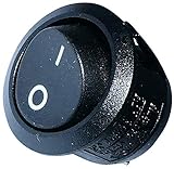 Interruptor de boton AERZETIX: Interruptor conmutador basculantes de boton SPST ON-OFF 6A/250V 20A/12V, 2 posiciones, Negro C10716