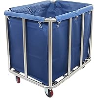 Carros de carro de lavandería comercial, carro de ropa de lavandería de hotel comercial, carro de cesto clasificador de lavandería con bolsa lavable extraíble, marco de ( Color : Blue , Size :