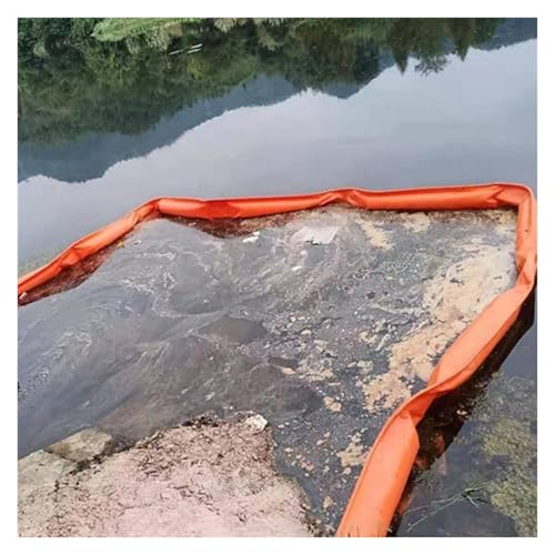 MZZKFC PVC Oil Boom 35 45 60 75 80 90 110 150cm Ultra-high, Reusable Industrial PVC Floating Oil Spill Barrier High Buoyancy(0.6m/23.6" H x 10m/32.8'L)
