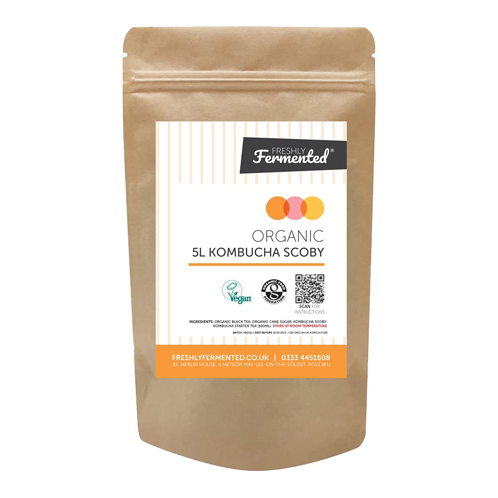 Freshly Fermented Vegan Organic Kombucha SCOBY (5 Litre Kombucha)