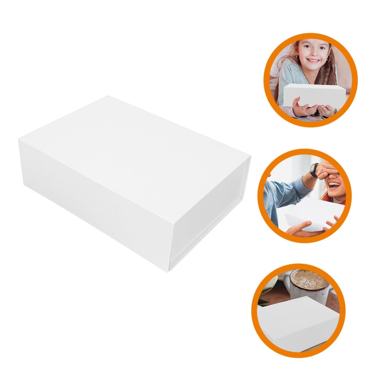 Lurrose Scatola Regalo con Chiusura Magnetica e Coperchio, Bianca | Cartone Industriale Rigido, Struttura Pieghevole a Capacità Adatta, per Dolci e Biscotti