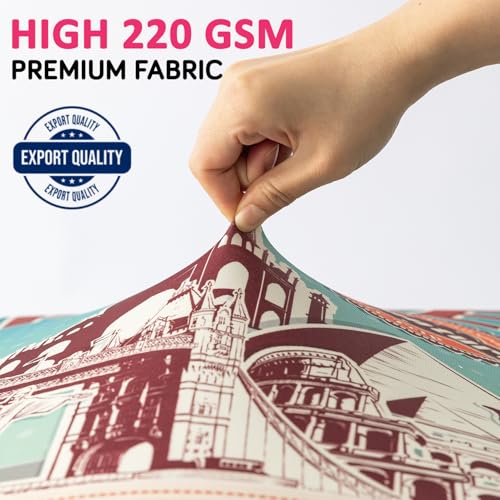 Image of HOKIPO 220gsm Durable and Washable Suitcase Covers for Trolley Suitcase, Large (26-27inch) - Travel Stories (AR-6345-D4)