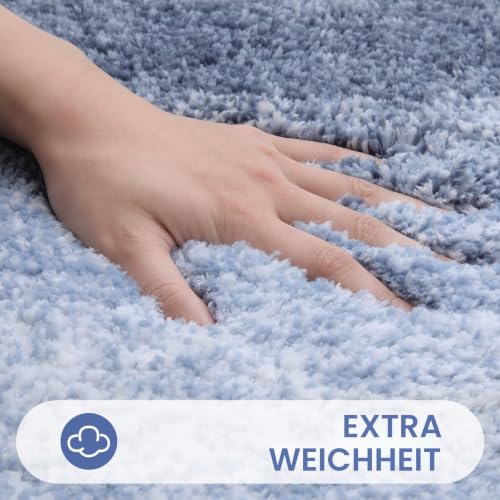 Homaxy Weich Flauschige Badezimmerteppich, Badematte, 51 x 76 cm, Blau – Ansicht 2