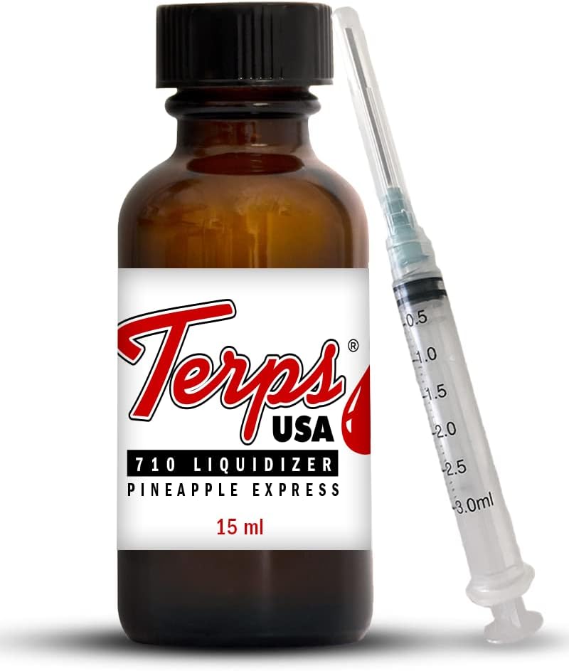 Terps USA 710 Liquidizer – Diluent for Extracts, Waxes, Oils & Concentrates – Infused Liquidizer – 15ml Bottle with 3ml Syringe (Pineapple Express)