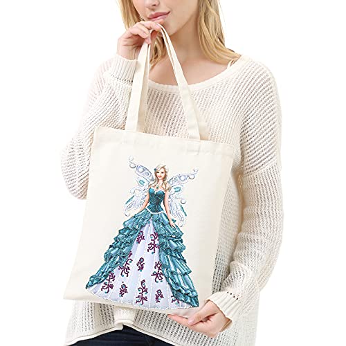 DIY Diamond Painting Sac à Main Femme Pliable - Sac à provisions Pliable en Tissu de Coton de Peinture au Diamant réutilisable avec poignée, durables pour l'organisation Quotidienne des achats Cover