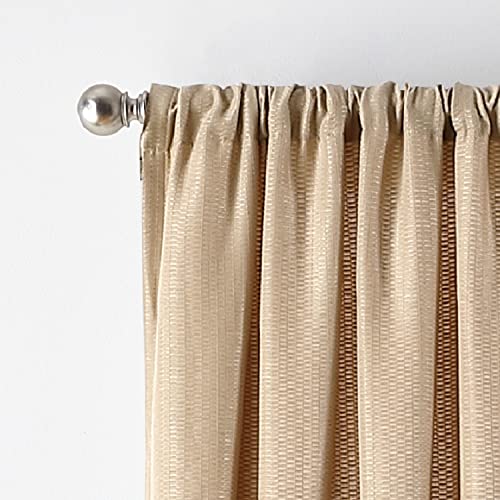Martha Stewart Chenille Stitch Rod Pocket Panel Pair, 84", Camel #TOP5