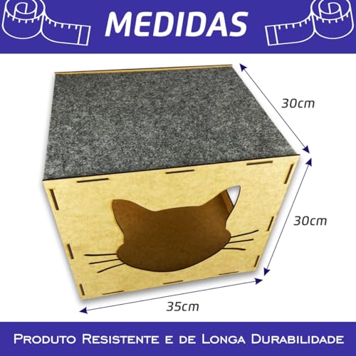 Nicho Mdf Cru Para Gato Pet C/Carpete Arranhador Playground