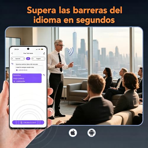 Miniatura 4 de Ne27 Auriculares Traductor En Tiempo Real, Auriculares Traductores Soportan 134 Idiomas, Auriculares Con Traducción Por Ia Y Pantalla, Compatible Con Ios Y Android, Ideal Para Viajes, Estudio