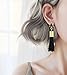 KristLand - S925 Silver/Alloy Stud Post Sleek Chain Gold Tassel Drop Earrings Crystal Fringe Dangle Simple Dainty Earrings Gold Color Tassel Earrings Tassel Earrings
