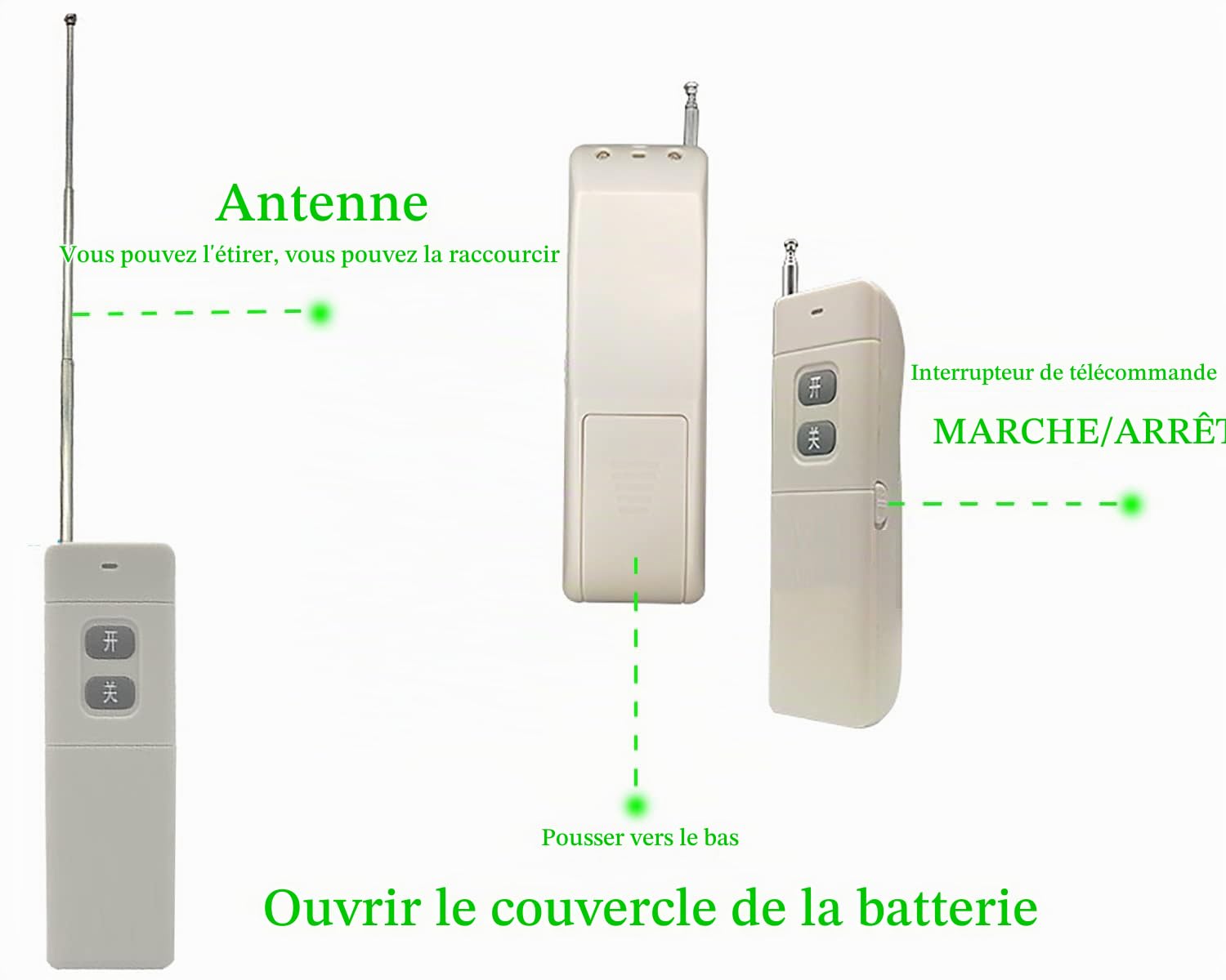 Interrupteur a Telecommande12v,IP65 Impermeabile Commutateur a Distance sans Fil,DC12V/24V/48V/72V RF Commutateur à Telecommande,40A Relais avec 9400ft de Long Rayon