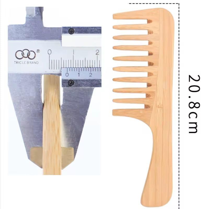 Set de 2 Peines de Bambú Natural Hecho a Mano 20.8 cm miniatura 7