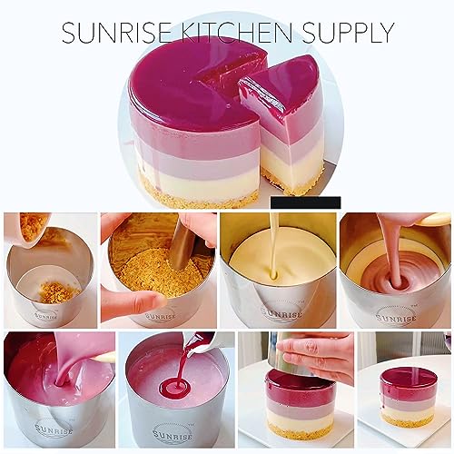 SUNRISE Stainless Steel Ring Mold/Plating Forms Set Kitchen Supply (4 Count) (2.75" x 2" (4 PK))