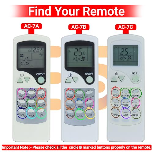 Image of Electronic Spices AC Remote | Compatible with Onida AC (Model AC-7C) with AAA Batteries