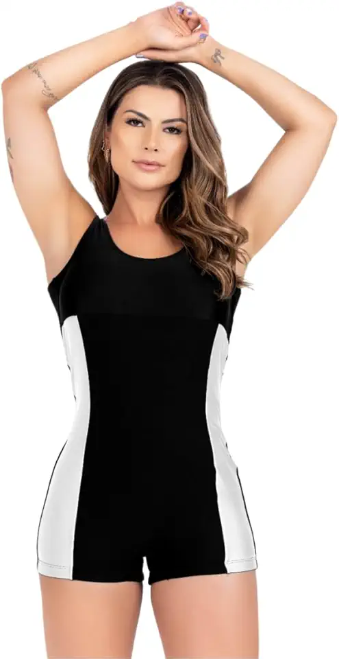 Maiô Natação Adulto Hidroginástica Recorte Lateral Poliamida Compressão Confortável Resistente Ao Cloro Lava e Seca Rápido Modelador