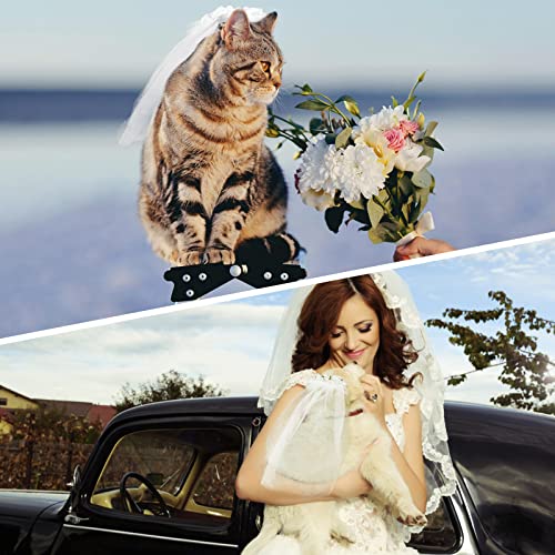 Iecoii Dog Wedding Veil, Female Dog Bridal Veil, White Wedding Veil For Dogs, Flower Headdress For Doggies With Hair Clip, Bride Costume, Hair Accessories For Small Dogs Cats Girls #TOP1