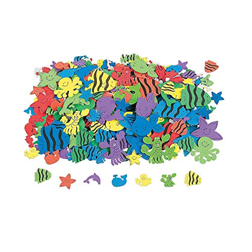 500 Under the Sea Foam Self-Adhesive Shapes/Peel Off Stickers/SCRAPBOOKING SUPPLIES/Dolphin/Octopus/Whale/Fish Shapes