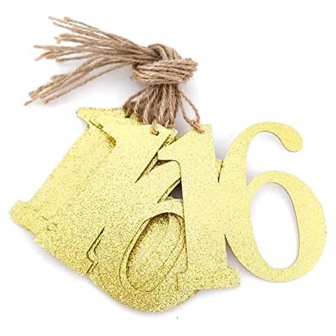 16th Birthday Party Decorations - Sweet 16th Themed Party Supplies, Home Vase Decorations, Vintage Glitter Age Number Hangtags, 16th Birthday Gifts for Girls, Birthday Sixteen Girls Bunting Jar Favor Cover
