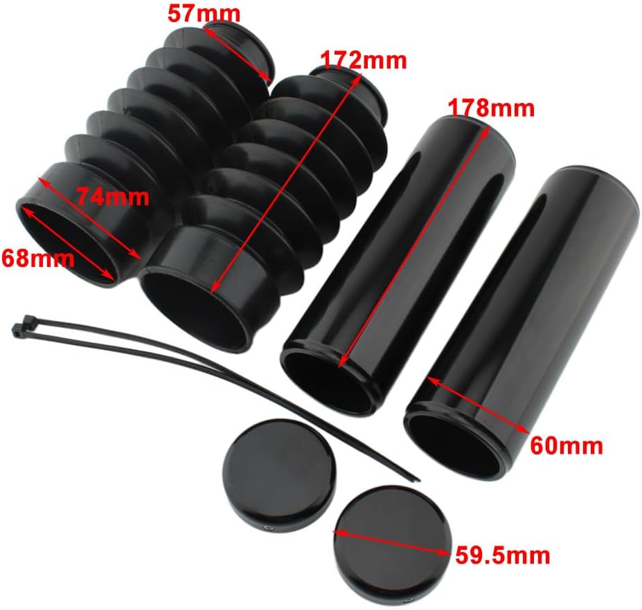 Cninba13 Tube Cap Kit Front Fork Cover 2 Pcs For Harley-DAVIDSON Breakout FXSB 13-2017 Aluminum alloy&Rubber
