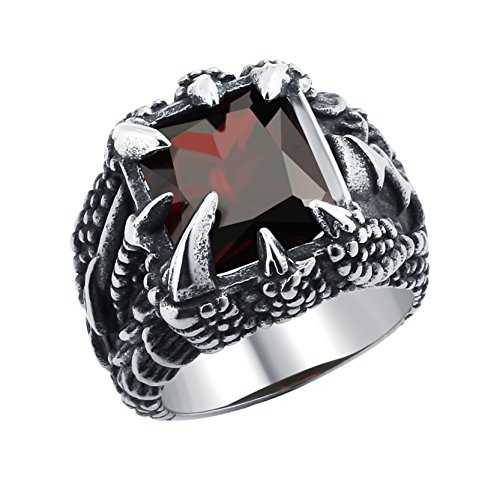 DALARAN Vintage Dragon Claw Ring Cool Men Stainless Steel Biker Ring Gothic B