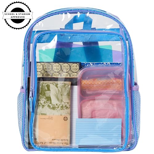 RALME Purple Clear Backpack for School, 16 inch Stadium Approved Transparent Bag2