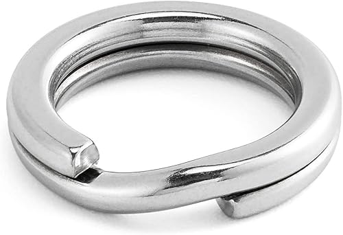 Alwonder Paquete de 100 anillos divididos de pesca de acero inoxidable, anillo de pesca de 9 a 400 libras, anillo de pesca de alambre resistente