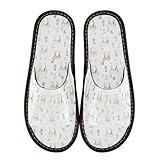 KLL Spa Slippers Indoor and Outdoor Reusable Lightweight Home Beach Non Slip Sandals for Travel, Pool, Party 10.5-11 Beauty Llama